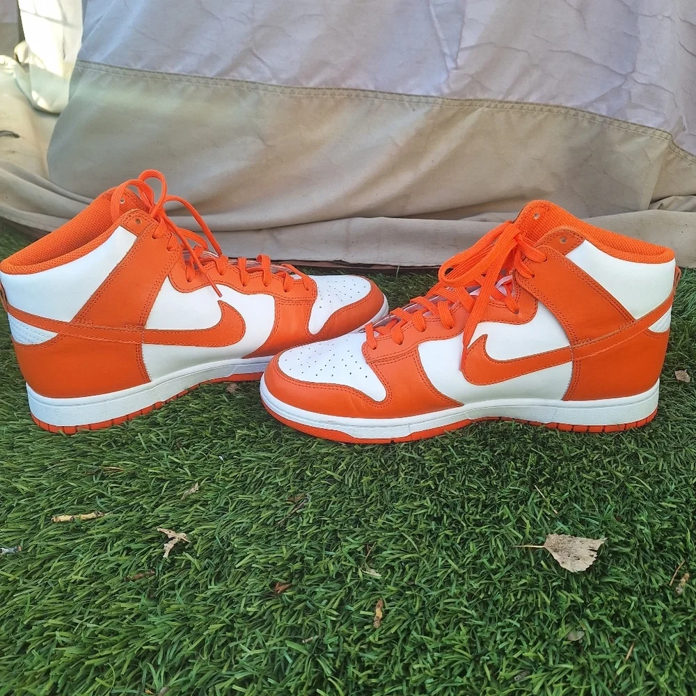 Nike Dunk Syracuse High Top 12 Men's Orange Blaze and White Sneakers DD1399-101 - Picture 8 of 14